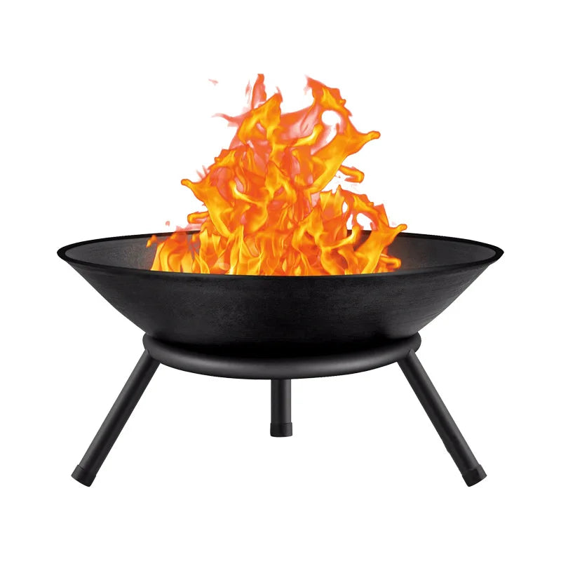 Steel Large Fire Bowl Cast Iron Firepit Modern Fire Pit Garden Fireplace Outdoor for Garden Patio Terrace Camping